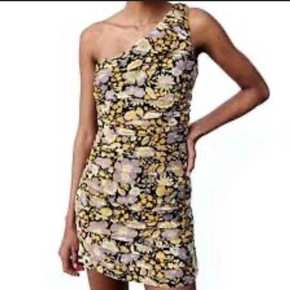 Zara Brown Tan One-Shoulder Bodycon Dress